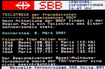 Screen shot of Teletext public information system