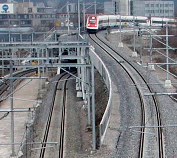 Intercity Tilting Train (ICN) cresting new flyover